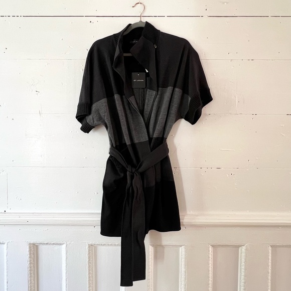 St. John topper Maison Weiss color block cardigan sweater size 8 NWT - Picture 1 of 10